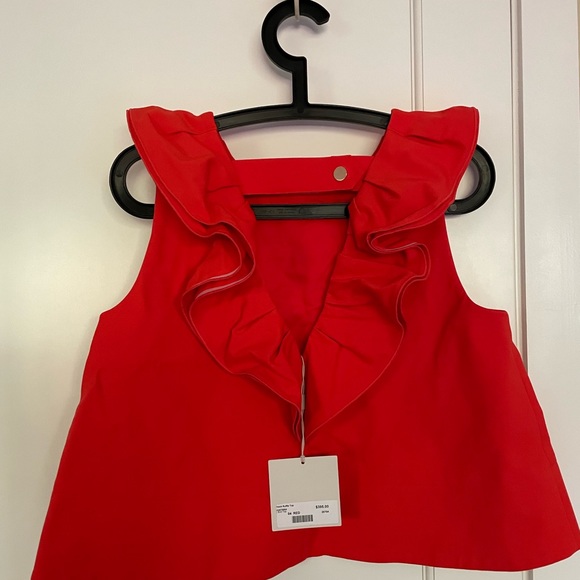 Tibi signature V-neck ruffle top, brand new - Picture 3 of 4